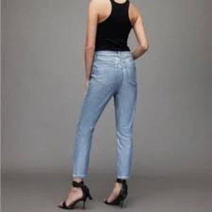 All Saints Dax Ankle Capri, Metallic Indigo Blue, 26x26, NWT, $199 MSRP